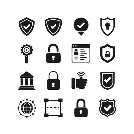 Security &amp; Privacy Icon Set Collection Vector for UI Documents Websites and Mobile Applicationsのイラスト素材