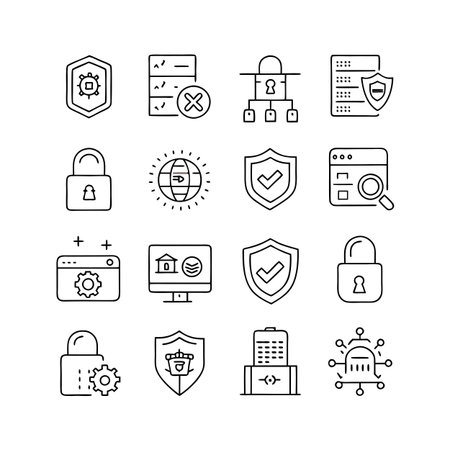 Security &amp; Privacy Icon Set Collection Vector for UI Documents Websites and Mobile Applicationsのイラスト素材