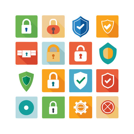 Security &amp; Privacy Icon Set Collection Vector for UI Documents Websites and Mobile Applicationsのイラスト素材