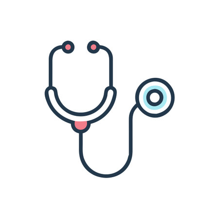 Flat style Stethoscope Icon vector illustration for User Interface documents websites and mobile applicationsのイラスト素材