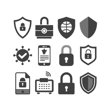 Security &amp; Privacy Icon Set Collection Vector for UI Documents Websites and Mobile Applicationsのイラスト素材