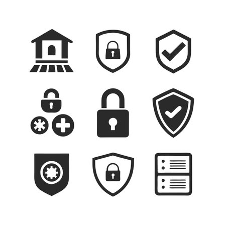 Security &amp; Privacy Icon Set Collection Vector for UI Documents Websites and Mobile Applicationsのイラスト素材