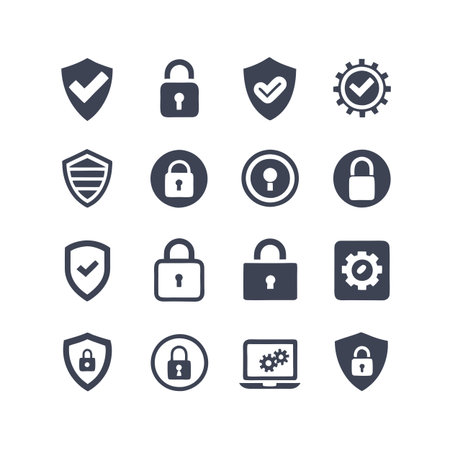Security &amp; Privacy Icon Set Collection Vector for UI Documents Websites and Mobile Applicationsのイラスト素材