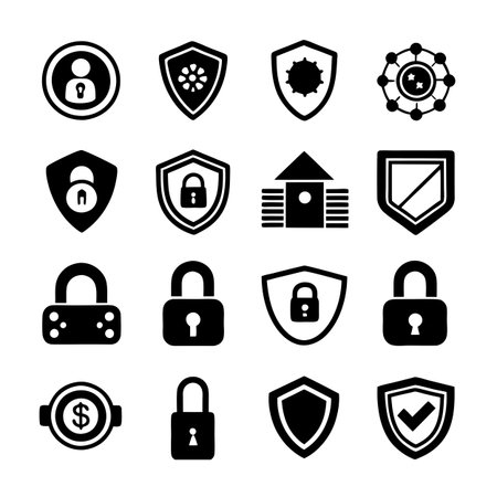 Security &amp; Privacy Icon Set Collection Vector for UI Documents Websites and Mobile Applicationsのイラスト素材