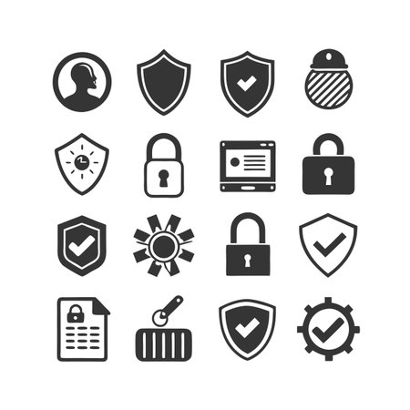 Security &amp; Privacy Icon Set Collection Vector for UI Documents Websites and Mobile Applicationsのイラスト素材