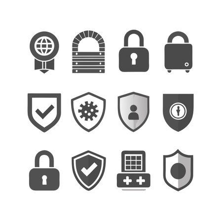 Security &amp; Privacy Icon Set Collection Vector for UI Documents Websites and Mobile Applicationsのイラスト素材