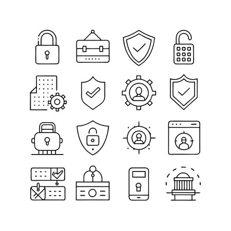 Security &amp; Privacy Icon Set Collection Vector for UI Documents Websites and Mobile Applicationsのイラスト素材