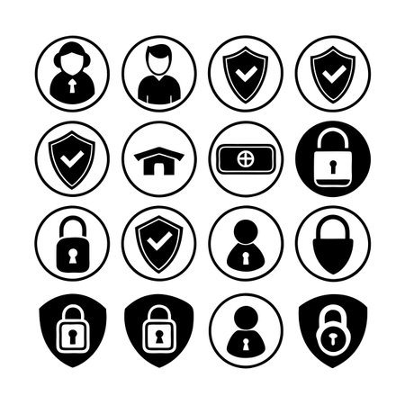 Security &amp; Privacy Icon Set Collection Vector for UI Documents Websites and Mobile Applicationsのイラスト素材