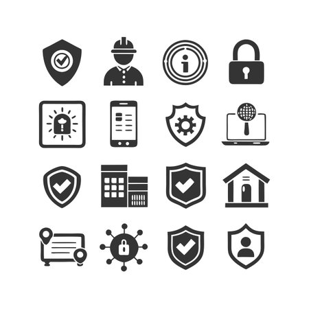 Security &amp; Privacy Icon Set Collection Vector for UI Documents Websites and Mobile Applicationsのイラスト素材