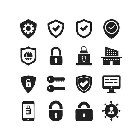 Security &amp; Privacy Icon Set Collection Vector for UI Documents Websites and Mobile Applicationsのイラスト素材