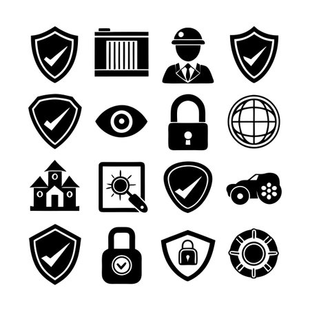 Security &amp; Privacy Icon Set Collection Vector for UI Documents Websites and Mobile Applicationsのイラスト素材