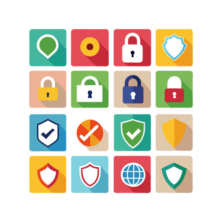 Security &amp; Privacy Icon Set Collection Vector for UI Documents Websites and Mobile Applicationsのイラスト素材