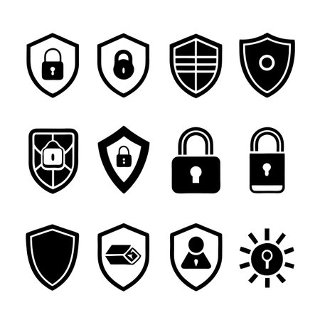Security &amp; Privacy Icon Set Collection Vector for UI Documents Websites and Mobile Applicationsのイラスト素材