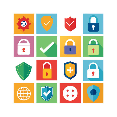 Security &amp; Privacy Icon Set Collection Vector for UI Documents Websites and Mobile Applicationsのイラスト素材