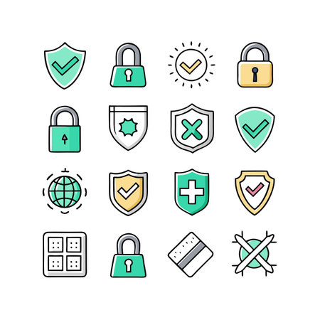 Security &amp; Privacy Icon Set Collection Vector for UI Documents Websites and Mobile Applicationsのイラスト素材