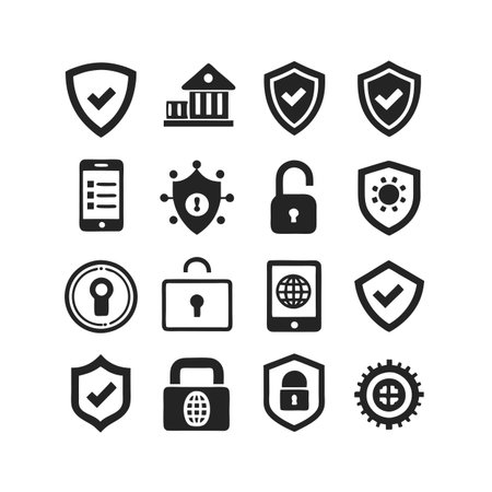 Security &amp; Privacy Icon Set Collection Vector for UI Documents Websites and Mobile Applicationsのイラスト素材