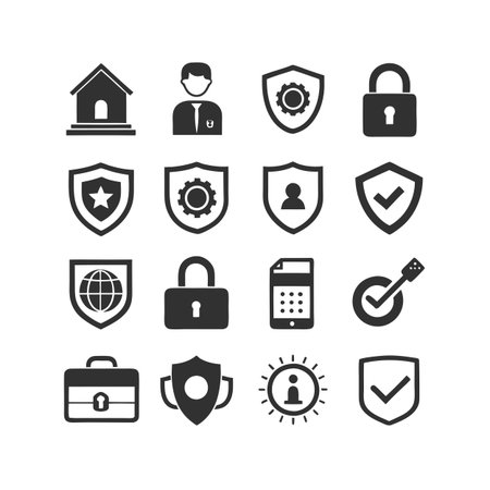 Security &amp; Privacy Icon Set Collection Vector for UI Documents Websites and Mobile Applicationsのイラスト素材