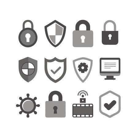Security &amp; Privacy Icon Set Collection Vector for UI Documents Websites and Mobile Applicationsのイラスト素材
