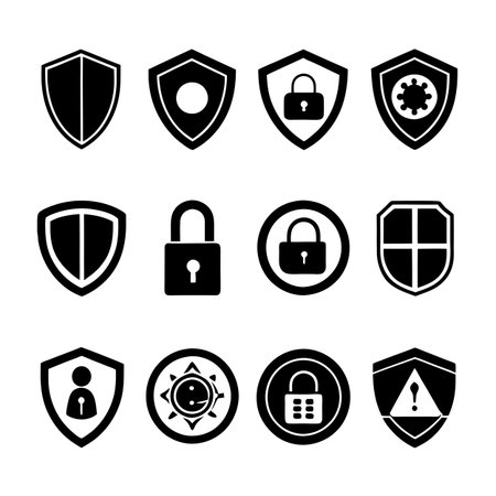 Security &amp; Privacy Icon Set Collection Vector for UI Documents Websites and Mobile Applicationsのイラスト素材