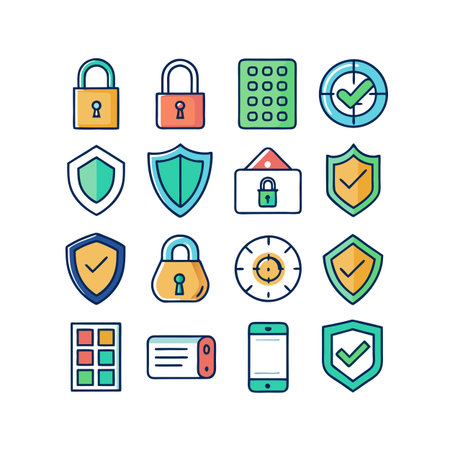 Security &amp; Privacy Icon Set Collection Vector for UI Documents Websites and Mobile Applicationsのイラスト素材