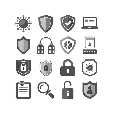 Security &amp; Privacy Icon Set Collection Vector for UI Documents Websites and Mobile Applicationsのイラスト素材