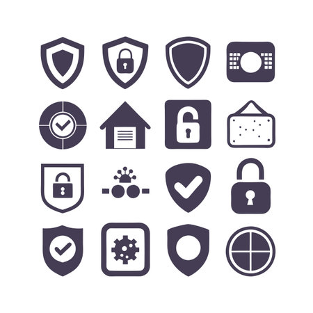 Security &amp; Privacy Icon Set Collection Vector for UI Documents Websites and Mobile Applicationsのイラスト素材