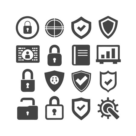 Security &amp; Privacy Icon Set Collection Vector for UI Documents Websites and Mobile Applicationsのイラスト素材