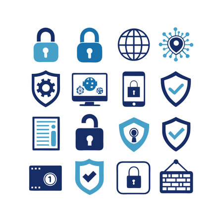 Security &amp; Privacy Icon Set Collection Vector for UI Documents Websites and Mobile Applicationsのイラスト素材