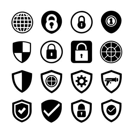 Security &amp; Privacy Icon Set Collection Vector for UI Documents Websites and Mobile Applicationsのイラスト素材