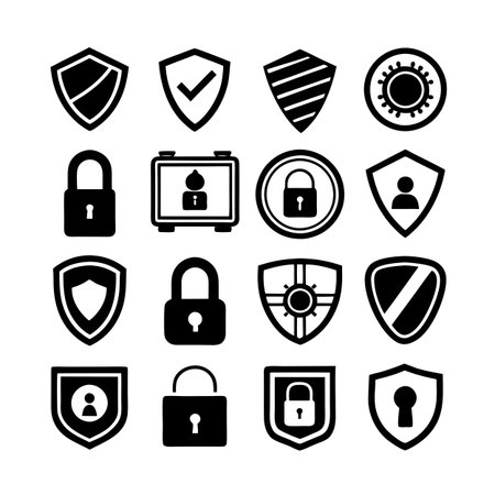 Security &amp; Privacy Icon Set Collection Vector for UI Documents Websites and Mobile Applicationsのイラスト素材
