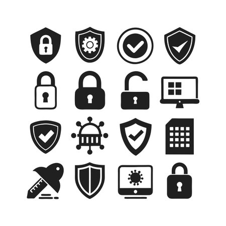Security &amp; Privacy Icon Set Collection Vector for UI Documents Websites and Mobile Applicationsのイラスト素材