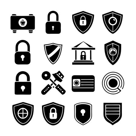 Security &amp; Privacy Icon Set Collection Vector for UI Documents Websites and Mobile Applicationsのイラスト素材