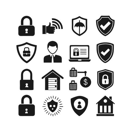 Security &amp; Privacy Icon Set Collection Vector for UI Documents Websites and Mobile Applicationsのイラスト素材