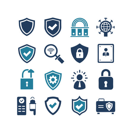 Security &amp; Privacy Icon Set Collection Vector for UI Documents Websites and Mobile Applicationsのイラスト素材