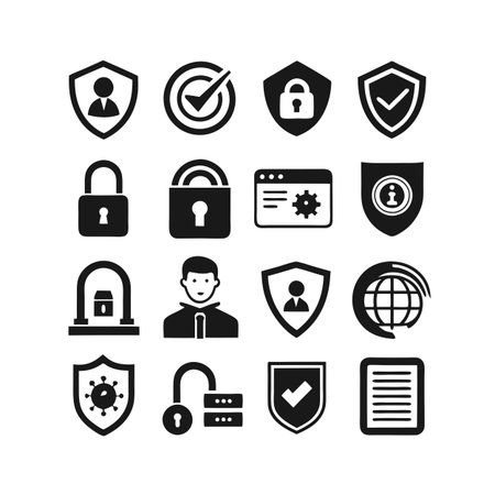 Security &amp; Privacy Icon Set Collection Vector for UI Documents Websites and Mobile Applicationsのイラスト素材