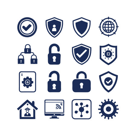 Security &amp; Privacy Icon Set Collection Vector for UI Documents Websites and Mobile Applicationsのイラスト素材