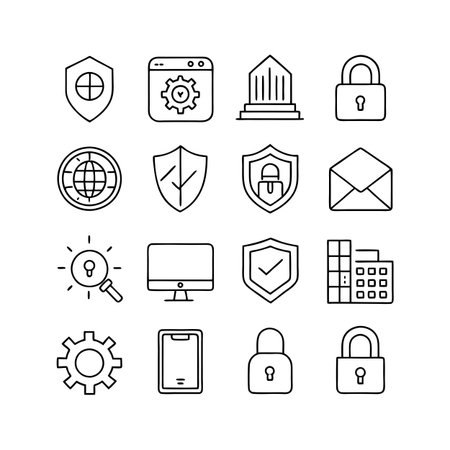 Security &amp; Privacy Icon Set Collection Vector for UI Documents Websites and Mobile Applicationsのイラスト素材