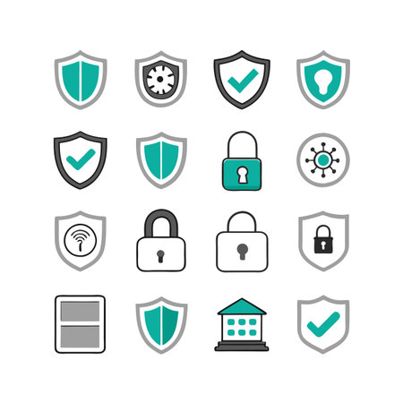 Security &amp; Privacy Icon Set Collection Vector for UI Documents Websites and Mobile Applicationsのイラスト素材