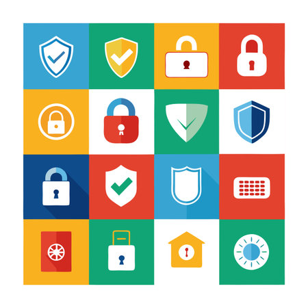 Security &amp; Privacy Icon Set Collection Vector for UI Documents Websites and Mobile Applicationsのイラスト素材