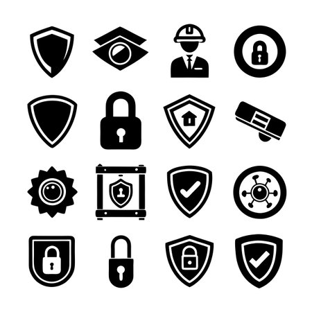 Security &amp; Privacy Icon Set Collection Vector for UI Documents Websites and Mobile Applicationsのイラスト素材