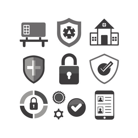 Security &amp; Privacy Icon Set Collection Vector for UI Documents Websites and Mobile Applicationsのイラスト素材