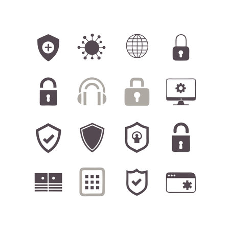 Security & Privacy Icon Set Collection Vector for UI Documents Websites and Mobile Applications