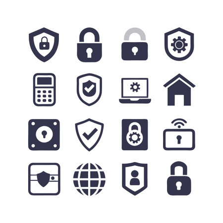 Security &amp; Privacy Icon Set Collection Vector for UI Documents Websites and Mobile Applicationsのイラスト素材