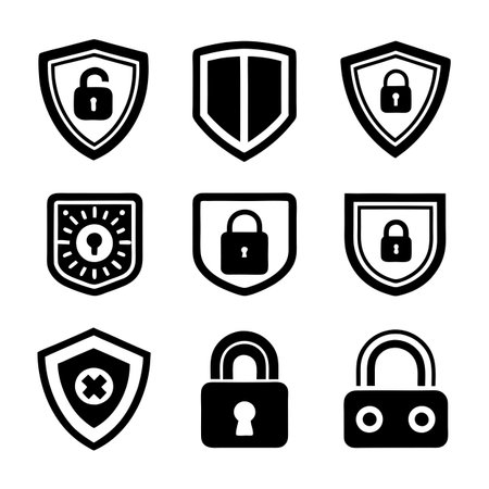 Security &amp; Privacy Icon Set Collection Vector for UI Documents Websites and Mobile Applicationsのイラスト素材