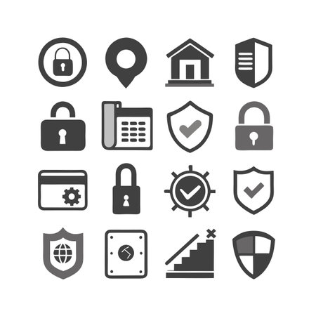 Security &amp; Privacy Icon Set Collection Vector for UI Documents Websites and Mobile Applicationsのイラスト素材
