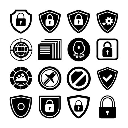 Security &amp; Privacy Icon Set Collection Vector for UI Documents Websites and Mobile Applicationsのイラスト素材