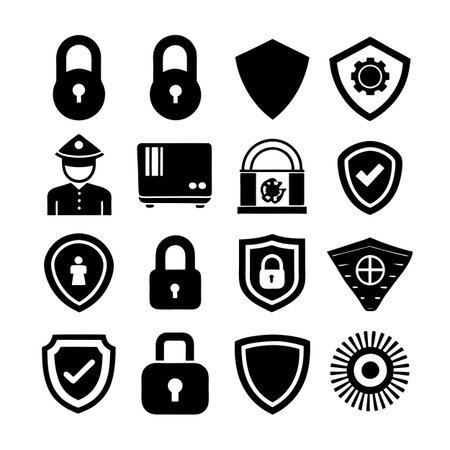 Security &amp; Privacy Icon Set Collection Vector for UI Documents Websites and Mobile Applicationsのイラスト素材