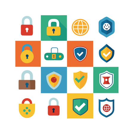 Security &amp; Privacy Icon Set Collection Vector for UI Documents Websites and Mobile Applicationsのイラスト素材