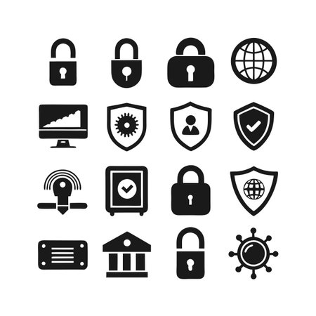 Security &amp; Privacy Icon Set Collection Vector for UI Documents Websites and Mobile Applicationsのイラスト素材