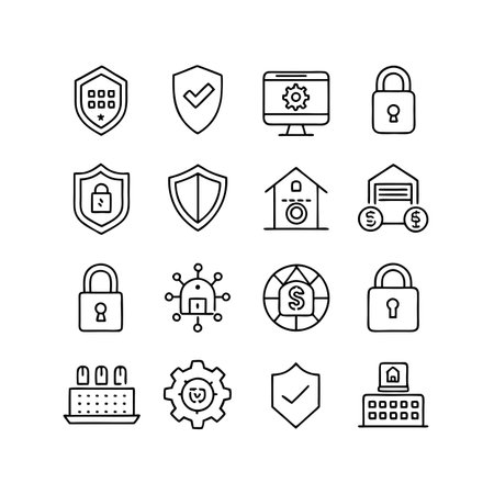 Security &amp; Privacy Icon Set Collection Vector for UI Documents Websites and Mobile Applicationsのイラスト素材